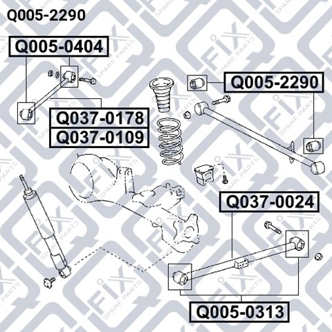 Bloco silencioso traseiro de braço oscilante transversal Q-fix Q0052290