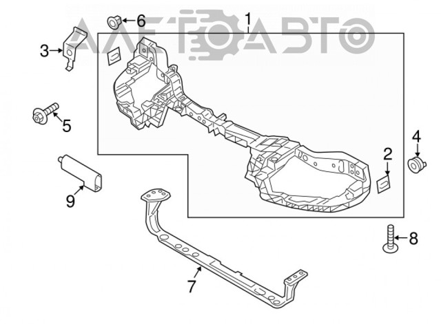 Suporte inferior do radiador (painel de montagem de fixação das luzes) FPS FP2813202P preço, a partir de 46,00 USD