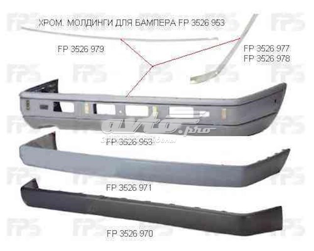 Compre FP3526979P FPS Moldura central do pára-choque traseiro