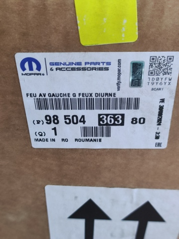 Compre 9850436380 Peugeot/Citroen Luzes máximas esquerdas