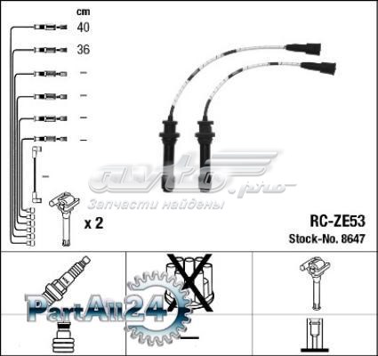 Fios de alta voltagem, kit RCZE53 NGK