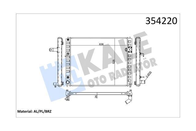 Radiador de esfriamento de motor Kale 354220