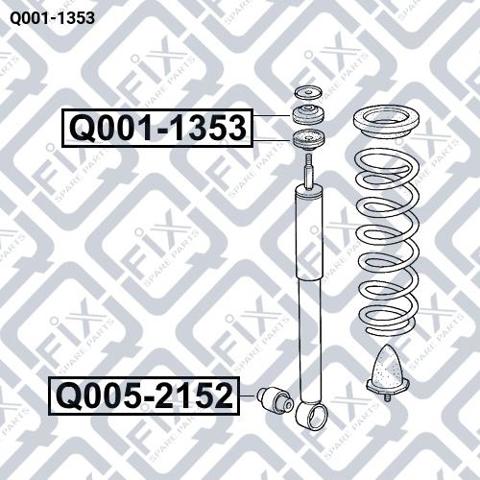 Q0011353 Q-fix Bucha da haste de amortecedor traseiro