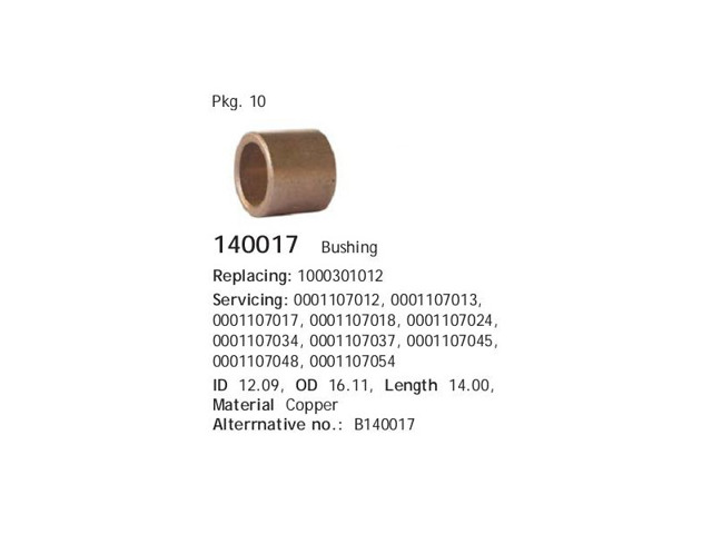140017 Cargo Bucha do motor de arranco