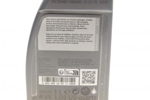 Óleo para motor 000989330911ABDE Mercedes