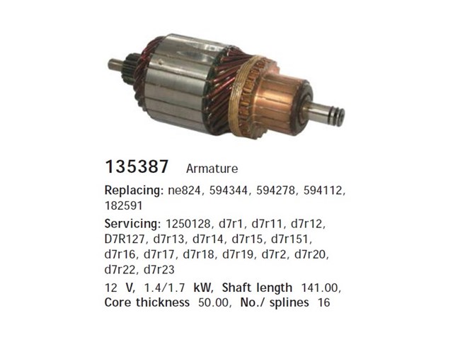 135387 Cargo Induzido (rotor) do motor de arranco