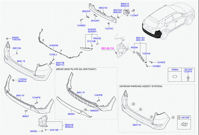 Pára-choque traseiro, parte inferior Hyundai/Kia 86612D7100 preço, a partir de 250,36 USD