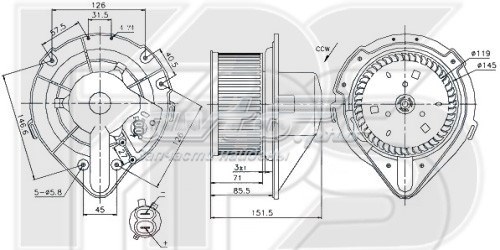 FP12W0193 FPS Motor de ventilador de forno (de aquecedor de salão)