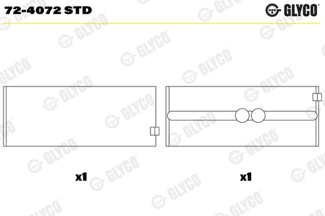 724072STD Glyco Folhas inseridas principais de cambota, kit, padrão (STD)