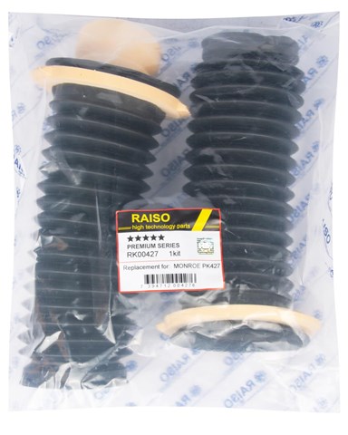 Pára-choque (grade de proteção) de amortecedor traseiro + bota de proteção RK00427 Raiso