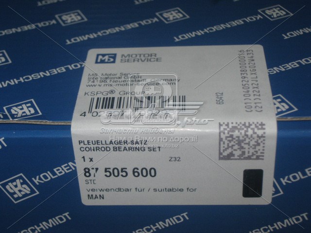 Folhas inseridas de cambota de biela, kit, padrão (STD) Kolbenschmidt 87505600 preço, a partir de 72,75 USD