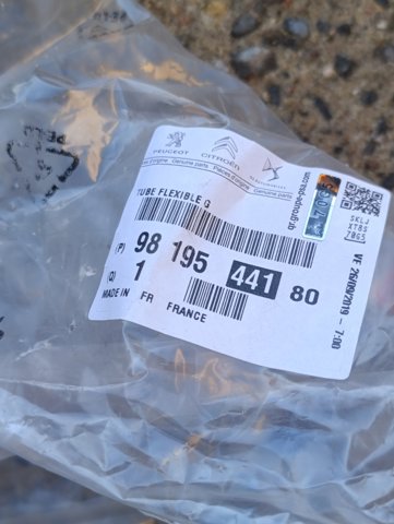 9837314380 Peugeot/Citroen Mangueira do freio traseira esquerda