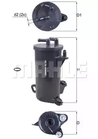 Filtro de combustível Mahle Original KL764D preço, a partir de 17,29 USD