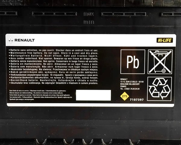 Bateria recarregável (PILHA) 7711947965 Renault (RVI)