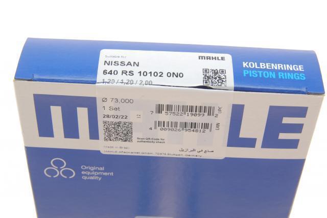 640RS101020N0 Mahle Original Kit de anéis de pistão de motor, STD.