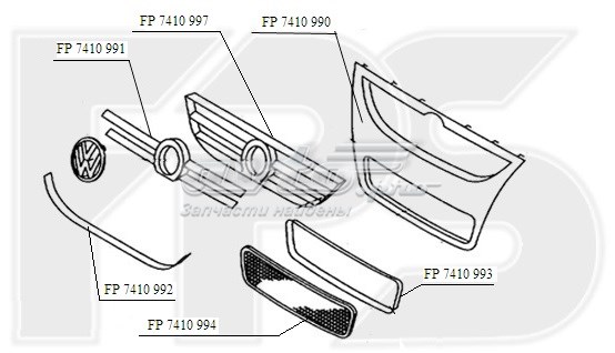 Placa sobreposta (carcaça) de grelha do radiador FPS FP7410990 preço, a partir de 121,87 USD