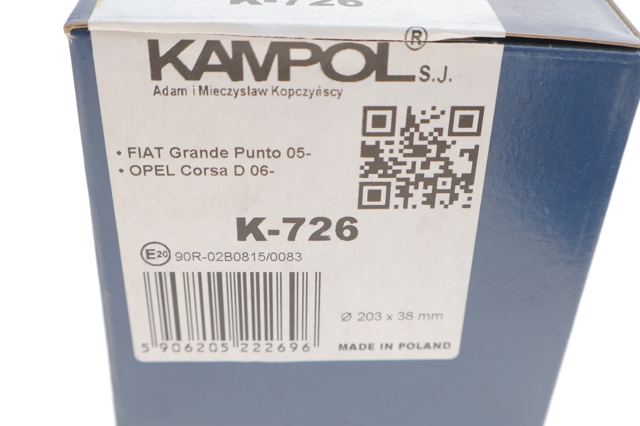 K726 Kampol Sapatas do freio traseiras de tambor