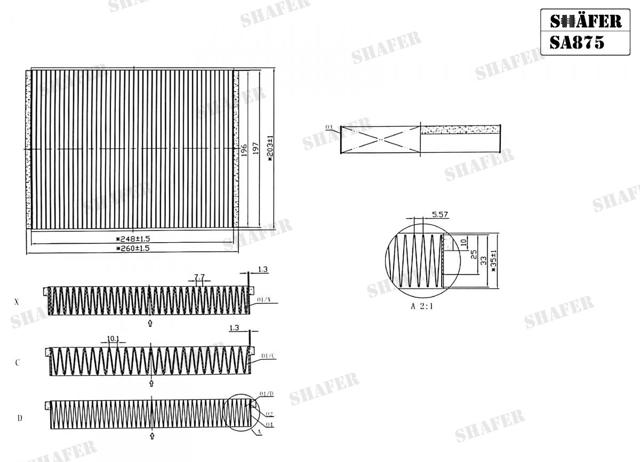 Filtro de salão SA875 Shafer
