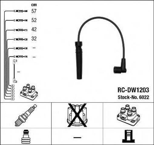 Fios de alta voltagem, kit RCDW1203 NGK
