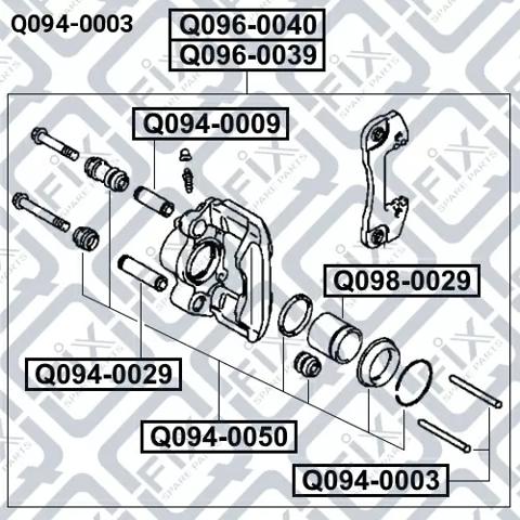 Kit de reparação de suporte do freio traseiro Q0940003 Q-fix