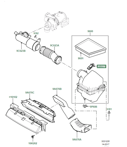 Sensor de fluxo (consumo) de ar, medidor de consumo M.A.F. - (Mass Airflow) Land Rover LR093998 preço, a partir de 118,68 USD