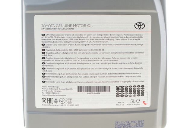 Óleo para motor Toyota 0888086074 preço, a partir de 117,40 USD