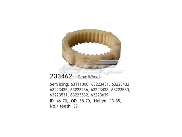 Roda dentada planetária de redutor do motor de arranco Cargo 233462 preço, a partir de 15,09 USD