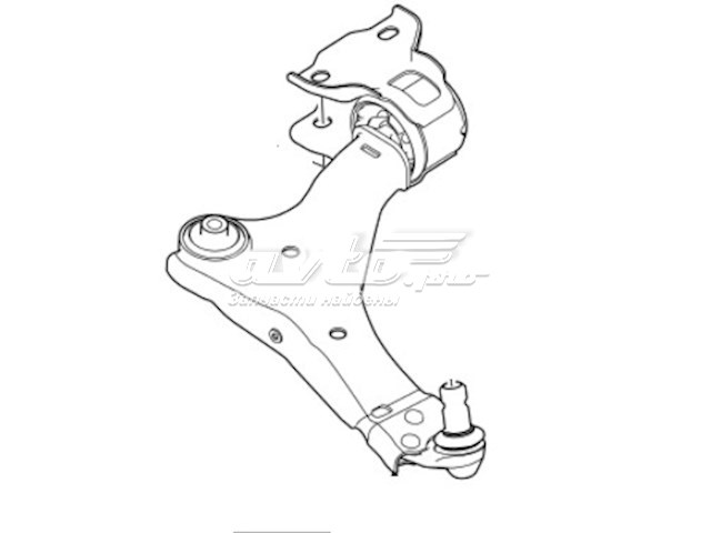 LR086107 Land Rover Braço oscilante inferior direito de suspensão dianteira