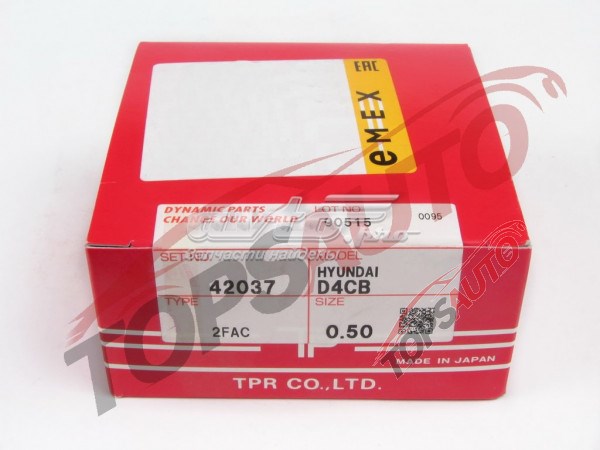 Kit de anéis de pistão de motor, 2ª reparação ( + 0,50) 42037050 TPR