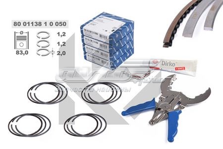 800113810050 Kolbenschmidt Anéis do pistão para 1 cilindro, 2ª reparação ( + 0,50)