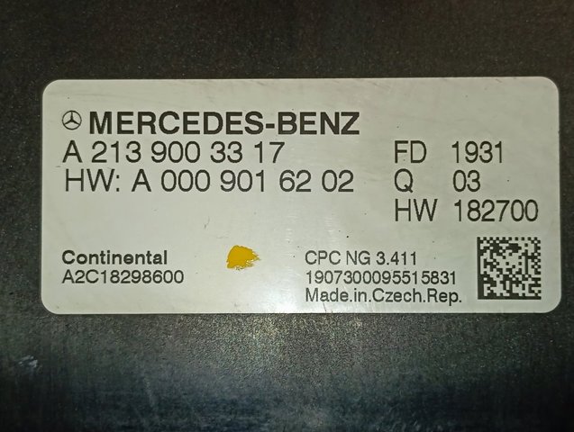 Unidade de controlo de transmissão A2139003317 Mercedes
