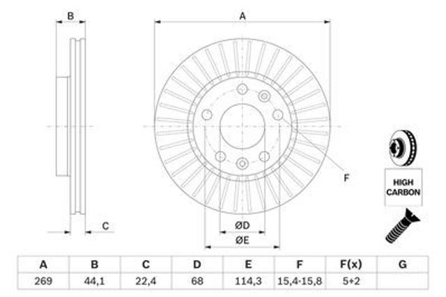 986479779 Bosch Disco do freio dianteiro