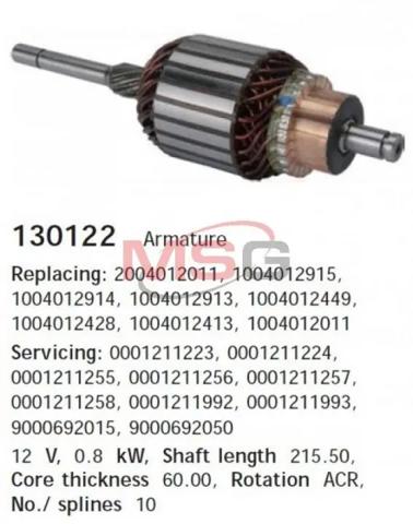 Induzido (rotor) do motor de arranco Cargo 130122 preço, a partir de 32,99 USD