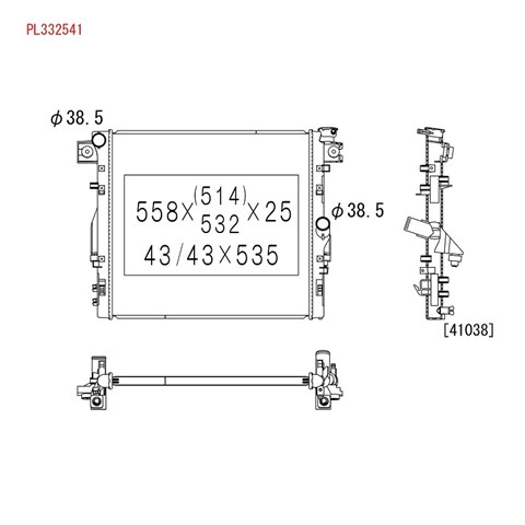 PL332541 Koyorad Radiador de esfriamento de motor