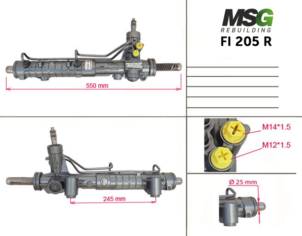 FI205R MSG Rebuilding Cremalheira da direção
