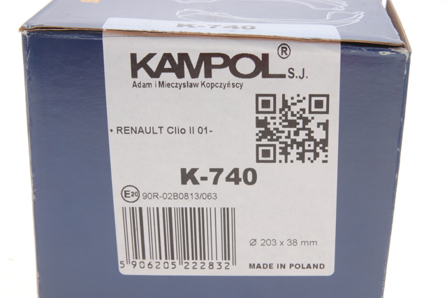 Sapatas do freio traseiras de tambor K740 Kampol