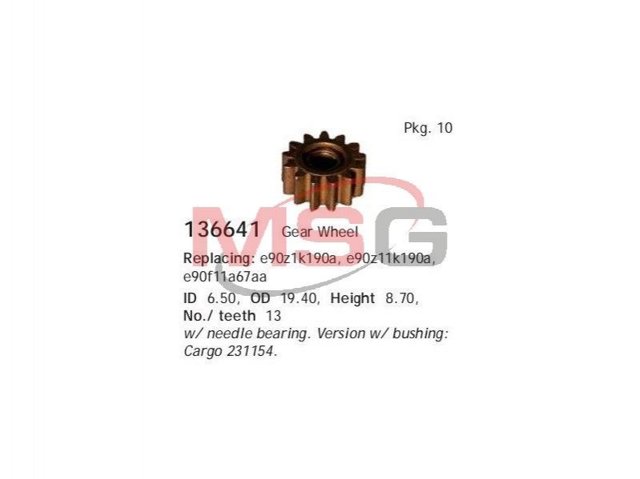 Roda dentada planetária de redutor do motor de arranco Cargo 136641 preço, a partir de 3,82 USD