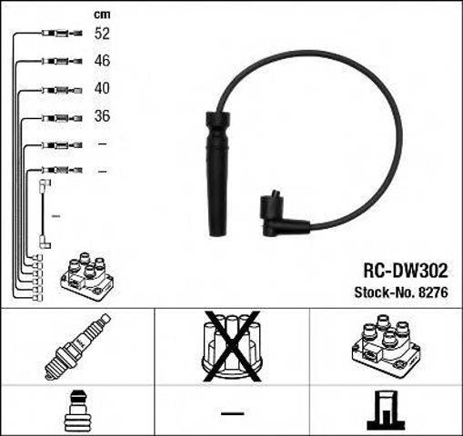 Fios de alta voltagem, kit RCDW302 NGK