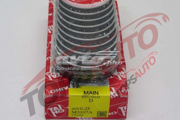Folhas inseridas principais de cambota, kit, 1ª reparação ( + 0,25) Taiho M3107A025