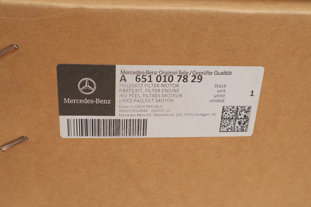 Kit de filtros para um motor 6510107829 Mercedes