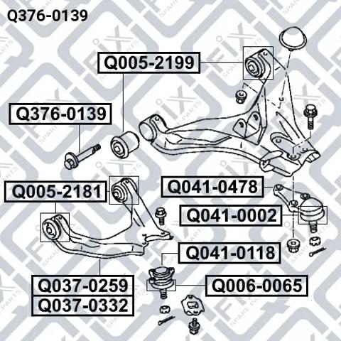 Parafuso de fixação de braço oscilante dianteiro, inferior Q-fix Q3760139