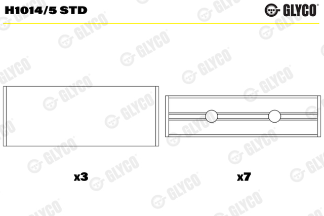 Folhas inseridas principais de cambota, kit, padrão (STD) H10145STD Glyco