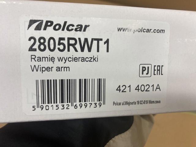 2805RWT1 Polcar Braço de limpa-pára-brisas de vidro traseiro
