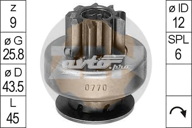 Roda-livre do motor de arranco ZEN ZN0770 preço, a partir de 8,81 USD