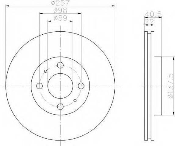 Disco do freio dianteiro 986478639 Bosch