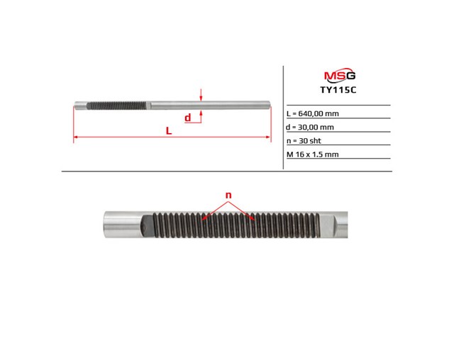 Cremalheira da direção MSG TY115 preço, a partir de 221,10 USD
