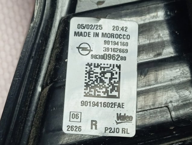 9830096280 Opel Lanterna traseira direita interna