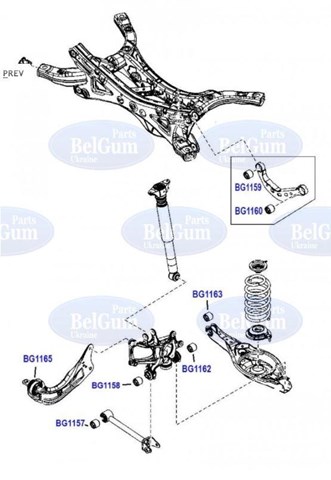 Compre BG1163 Belgum Bloco silencioso interno traseiro de braço oscilante transversal