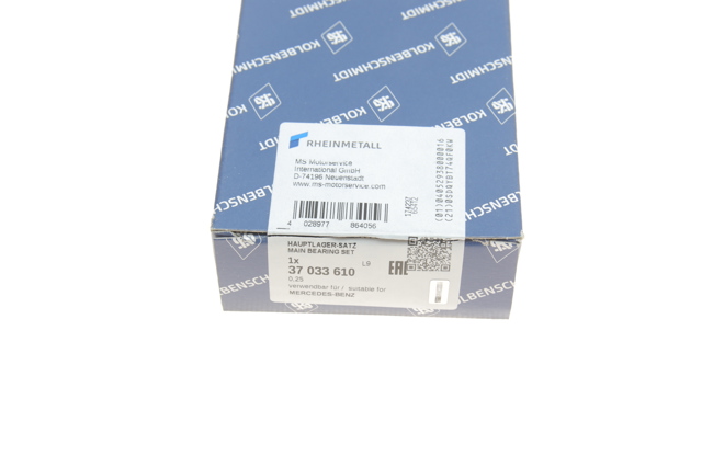 Folhas inseridas principais de cambota, kit, 1ª reparação ( + 0,25) 37033610 Kolbenschmidt