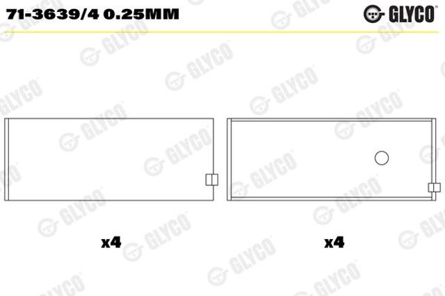 Compre 7136394025MM Glyco Folhas inseridas de cambota de biela, kit, 1ª reparação ( + 0,25)